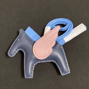 Hermes Blue and Pink Pegasus Bag Charm